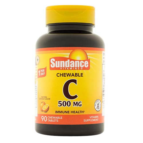 Sundance Vitamin C 500 Mg Immune Health Chewable Tablets, Natural Orange Flavor, 90 Ea